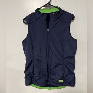 Wrangler Navy Blue Vest with Green Accents